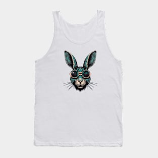 Retro Rabbit with glasses Tank Top